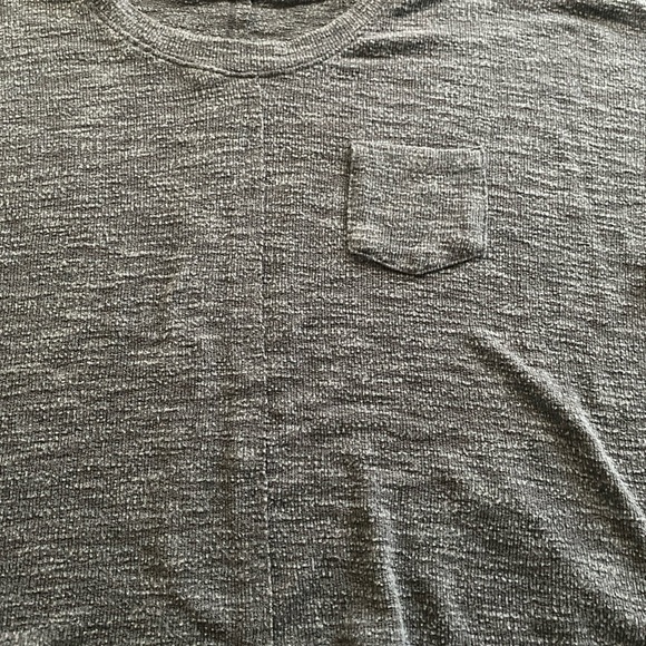 Gray Short Sleeve Pocketed Knit Top Cuffed Sleeve / Cherish / Oversized Size S - Picture 2 of 6